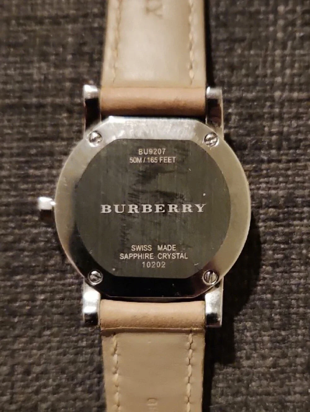 Burberry Tan Leather Strap Silver-Tone Women’s Watch